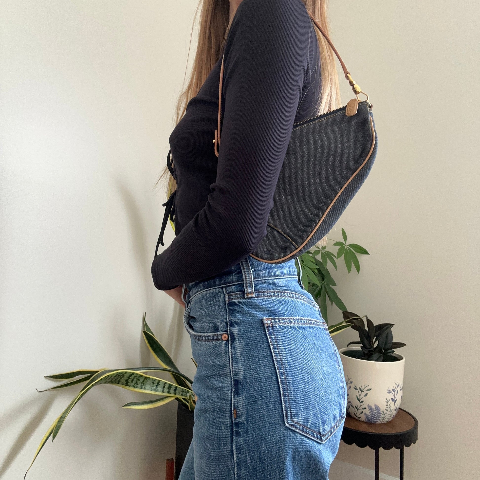 Denim Dior Saddle Bag